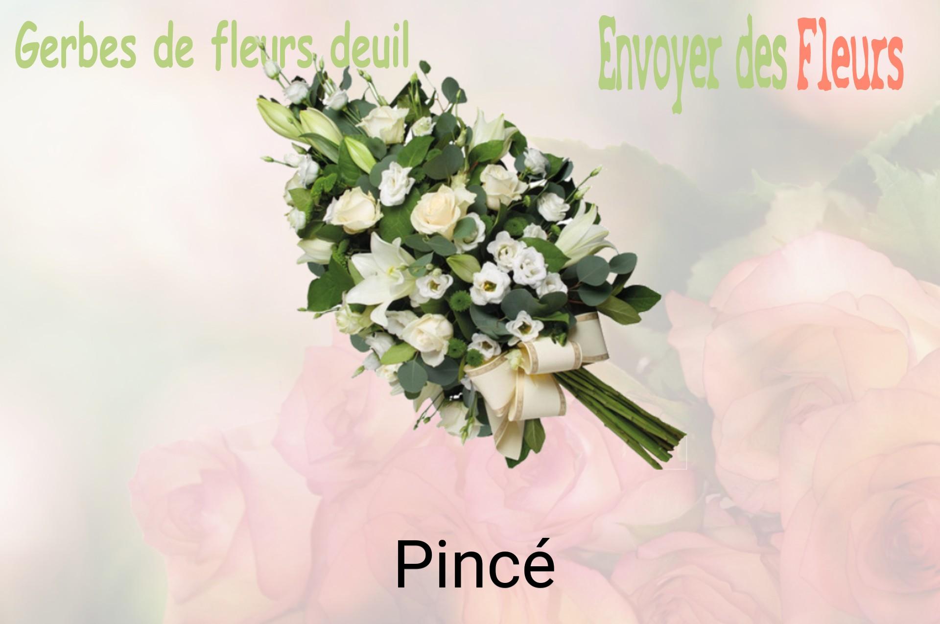 Gerbe de fleurs de deuil livrée à Pincé
